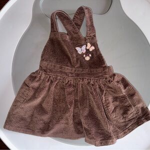 Disney Brown Corduroy Kids Overall with Butterfly, Minnie Mouse